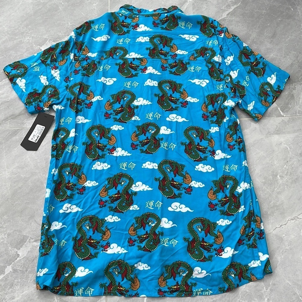 Men’s Empyre Button Down Short Sleeve Collared Dress Shirt With Dragons XL - Picture 9 of 16